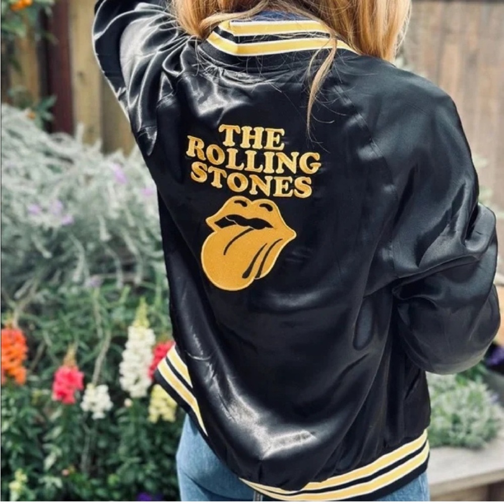 The Rolling Stones x Stoned Immaculate “I’m With The Band” Satin Bomber Jacket